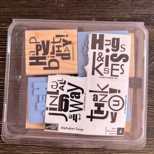 Stampin Up set of 4 stamps - Alphabet Soup
